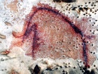 Kresba mamuta v Arcy-sur-Cure (Arcy-sur-Cure) ve Francii, nacházející se v nejakustičtější části hlavní jeskyně